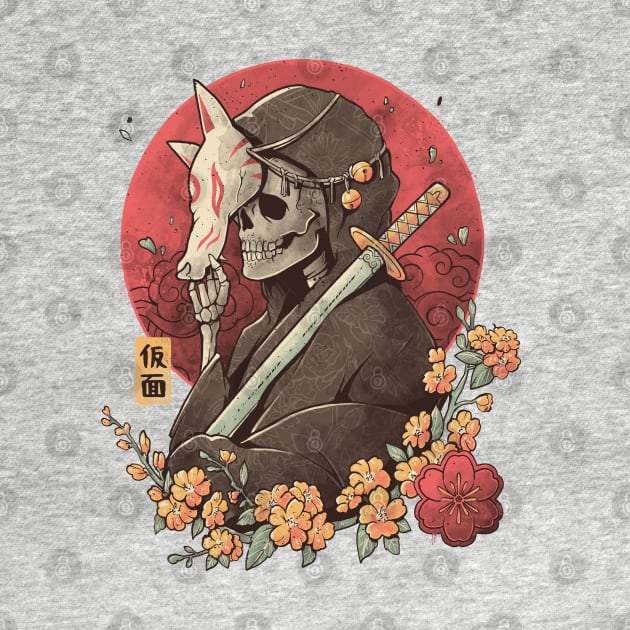 Oriental Death - Skull Sword Flowers Gift by eduely